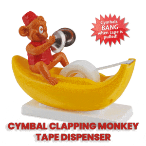 Cymbal clapping monkey tape dispenser.